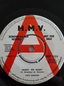 Fats Domino,DEMO,Mary,Oh Mary/Packin Up,EX+,H.M.V,Mod,Northern soul - Picture 1 of 4