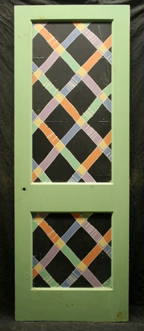 27.5"x79" Antique Vintage Interior SOLID Wood Wooden Closet Pantry Door 2 Panels Cover