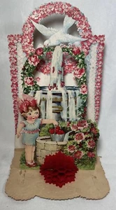 Germania San Valentino grande tipo Campbell ragazza rose cascata mela cuore fantasia vintage - Foto 1 di 23