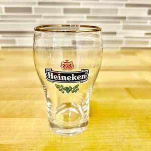 Piccola birra Heineken Olanda Olanda Olanda Olanda vetro bordato oro con logo stemma - Foto 1 di 4