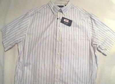 Roundtree & Yorke White with Blue Striped Color Shirt Size: 2XT TALL MAN - Image 1 of 4