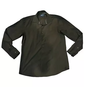 Nautica Gr. M (15-15 1/2) Herren Button Down schwarz grau Kleid Karriere Hemd - Bild 1 von 3