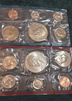 1976 US Mint Set (OGP) with 2  Eisenhower Dollar 12 coins in Env. Sum tone!!T114 - Image 1 of 4