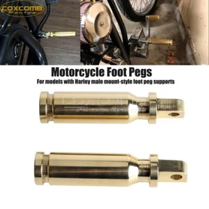 Reposapiés clavijas de latón para Harley Davidson Touring Softail Sportster XL personalizado - Imagen 1 de 9