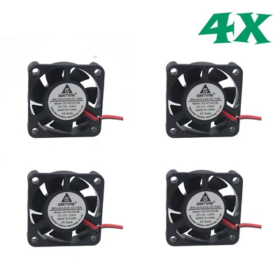 12V 40mm Cooling Computer Case Fan 40x40x10mm (1.6x1.6x0.4 in) 2-Pin 4 Pcs 4X