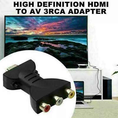 HDMI Male to 3 RCA Female Composite AV Video Audio Adapter Converter for TV PC ▫ - Image 1 of 4