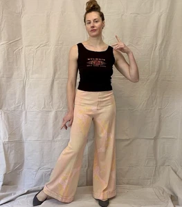 Vintage Y2K Black Orange Flames Rose Cami Lace Tank Top Harley Davidson size S - Picture 1 of 12
