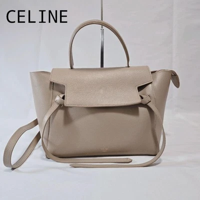 Bolso Cinturón Celine Beige Cuero Taupe Claro Cartera Bandolera Diseñador Bolso de Mano Foto 1 de 4