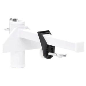 For Balcony Umbrella Clamp White Steel 1.5 Inch Outdoor Umbrella Holder - Picture 1 of 5