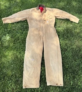 Vintage Carhartt 42S Insulated Duck Coveralls Quilt Lined 996B USA Workwear - Picture 1 of 8