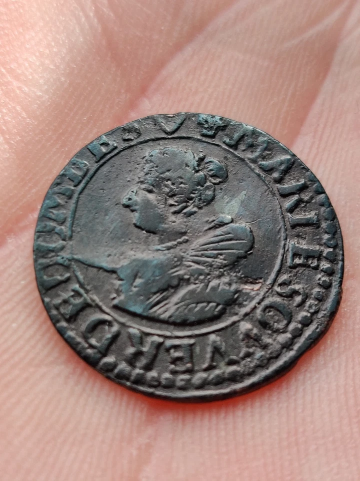 Superbe Double Tournois De Marie De Montpensier 1623 - Photo 1/2