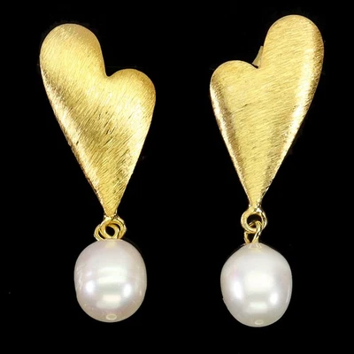 Pendientes de plata de ley 925 perlas colgantes 9x8 mm joyas de piedras preciosas naturales Foto 1 de 4