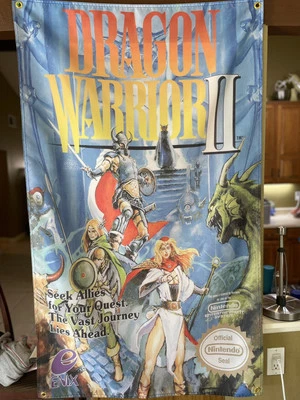 Dragon Warrior II 5 英尺 NES 盒艺术旗 1987 年艾尼克斯任天堂娱乐系统 — 第 1/3 张图片