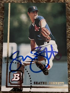 Shayne Bennett autographed 1994 Bowman Baseball Card (Boston Red Sox) #587