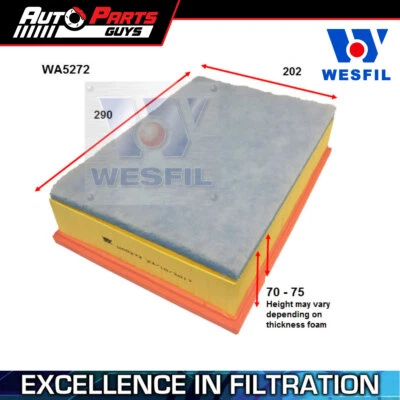 Wesfil Air Filter A1773 fits Renault Master X62 2.3L dCi 2011 - ON - image 1 of 3