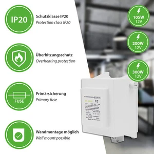 Spannungswandler 230V auf 12V Transformator Wechselrichter Inverter Netzteil - Picture 1 of 19