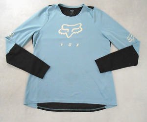 Fox Racing Shirt Mens Large Long Sleeve Blue Jersey Breathable - Please Read