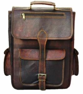 New Genuine Leather Laptop Backpack Rucksack Messenger Bag Satchel Outdoor - Picture 1 of 4
