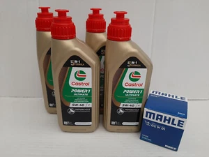 Castrol Power 5W-40 / filtro de aceite Mahle + anillos de sellado BMW K1100 LT RS año 92 - 98 - Imagen 1 de 1