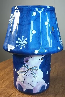 "Tarro de velas de oso polar y copos de nieve luces polares 9,5"" vacaciones invierno"  Foto 1 de 4