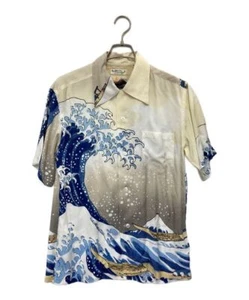 Camisa Sun Surf Hawaiana Aloha Hokusai Katsushika Rayón Hombres Talla:M Rango:B - Imagen 1 de 8
