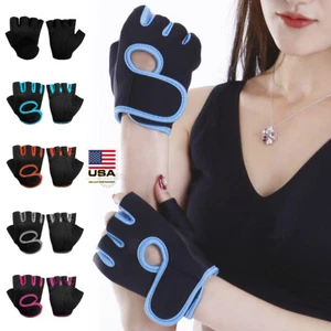 Women Men Half Finger Work Out Gym Gloves Sport Weight Lifting Exercise Fitness - Picture 1 of 9