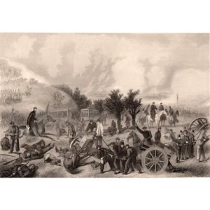 BATTAGLIA della MONTAGNA VEDETTA - 1867 Incisione originale guerra civile - Thomas Nast - Foto 1 di 2