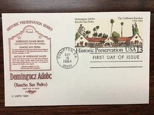 Postal de primer día 1984 13c California Rancho San Pedro - Imagen 1 de 1