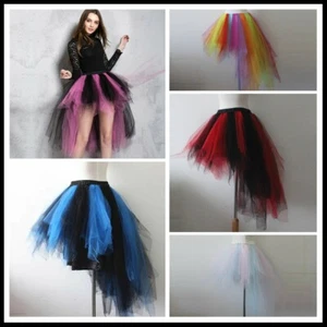 Mujeres Tutú de Tul Falda Enagua Acurrida Prendas para club nocturno Vestido Elegante Baile Asimétrico - Imagen 1 de 17