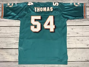 Vintage Reebok Zach Thomas #54 Signed Miami Dolphins Jersey Size Medium - Picture 1 of 8