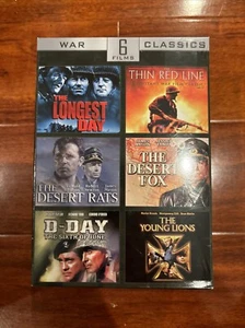 NEW War Classics 6 Films DVD Set Longest Day Thin Red Line Desert Fox FREE SHIP - Picture 1 of 6