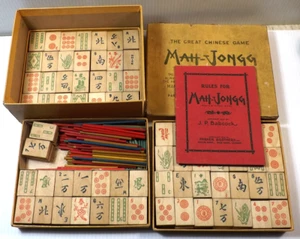 Vintage 1923 Mah-Jongg Parker Brothers 144 Tiles Complete Game in Box w/booklet - Picture 1 of 7