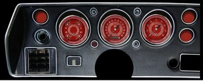 classic instruments chevelle malibu ss gauges cluster v8 red steele series - Image 1 of 2