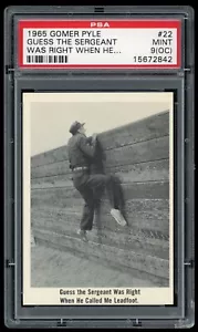 Tarjeta USMC 1965 Fleer Gomer Pyle #22 Adivina que el sargento tenía razón cuando PSA 9OC - Imagen 1 de 2