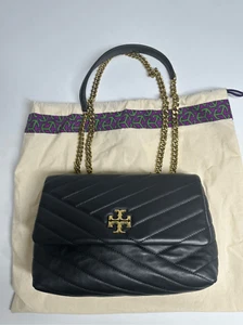 BOLSO CHEVRON PEQUEÑO TORY BURCH KIRA NUEVO SIN ETIQUETAS EN NEGRO - Imagen 1 de 16