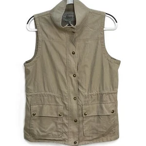 G.H. Bass & Co. Khaki Zip and Button Up Sleeveless Vest Medium - Picture 1 of 4