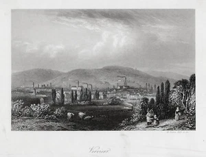 Verviers, Bélgica. Vista general. Grabado en acero real alrededor de 1850 - Imagen 1 de 1