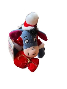 Disney Store Santa Eeyore Mini Bean Bag Plush Winnie The Pooh New w/ Tag 8" - Picture 1 of 3