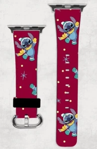 Lilo & Stitch Christmas Disney Winter Apple Watch Band NEW 38/40/41 & 42/44/45 - Picture 1 of 1