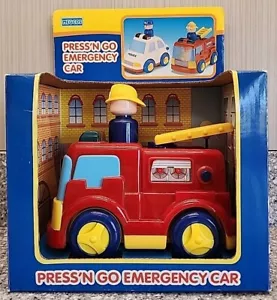 Megcos Toy Press'n Go Emergency Car Fire Truck Preschool 1172 6" Sealed - Picture 1 of 6