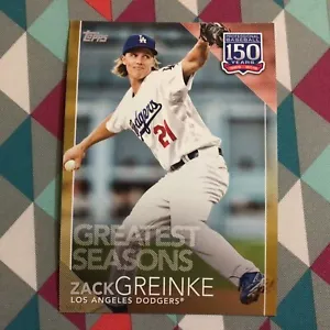 #139 Zack Greinke 5x7 - 04/10 made Gold 2019 Topps 150 Years of Greatest Seasons - Picture 1 of 2