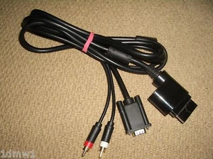 MICROSOFT XBOX 360 VGA AV CABLE MONITOR LEAD ADAPTER DIGITAL OPTICAL OUT Black - Picture 1 of 1