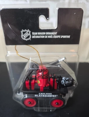 Team Sports America Chicago Blackhawks Team Wagon Ornament New Old Stock 2017 - Image 1 of 3
