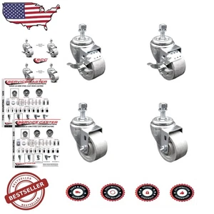 Ruote versatili per ruote semi acciaio argento 3" - Set di 4 con funzioni di bloccaggio - Foto 1 di 7