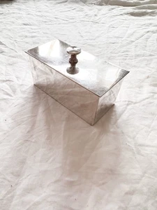 Silver Plated Rectangular Box With Lid Minimalist Modern - Picture 1 of 23