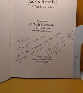 Jack’s Resolve, A True Patriot’s Tale G. Wade Carmichael Signed First Editon HC - Picture 1 of 9
