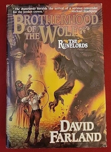 Brotherhood of the Wolf David Farland The Runelords Hardcover Book Dust Jacket - Foto 1 di 12