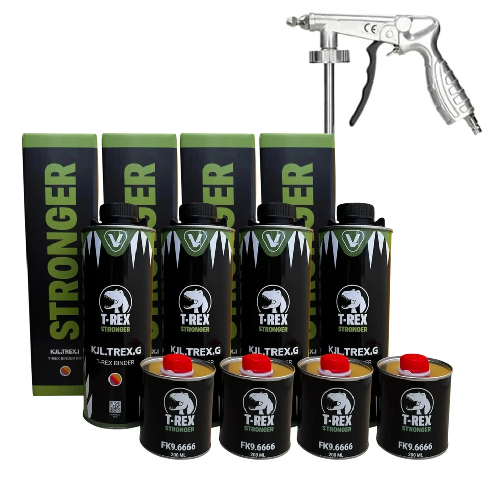 Vernice Antigraffio Goffrata T-Rex Colorabile Tinta a Scelta 4 Lt Ivat + Pistola - Immagine 1 di 4