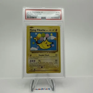 PSA 9 COMO NUEVO -Flying Pikachu 2016 XY Evolutions 110/108 Tarjeta Pokémon Secreta Rara - Imagen 1 de 6
