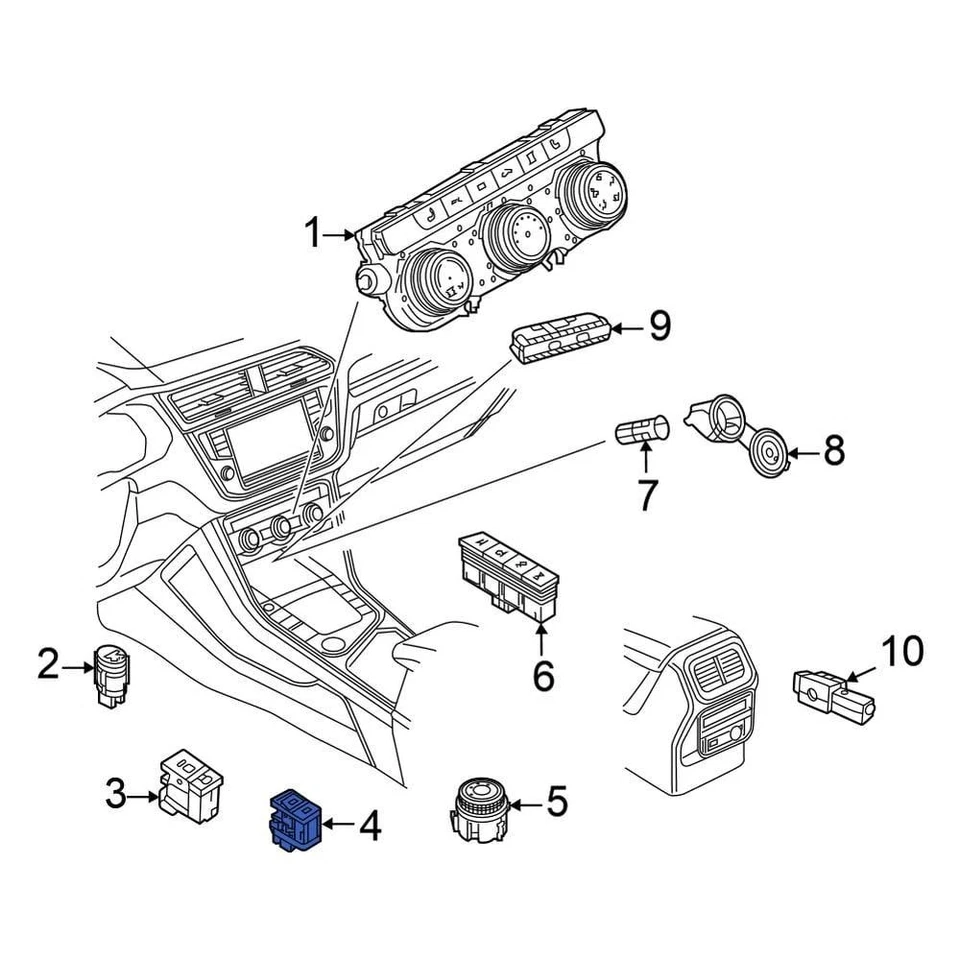 For Volkswagen Tiguan 18-25 Volkswagen Electronic Parking Brake Control Switch Foto 1 de 2